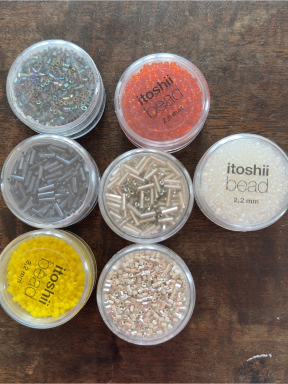 Itoshi Beads Assorted Seed & Bugle Beads - Orange, Yellow, White, Silver, Pink